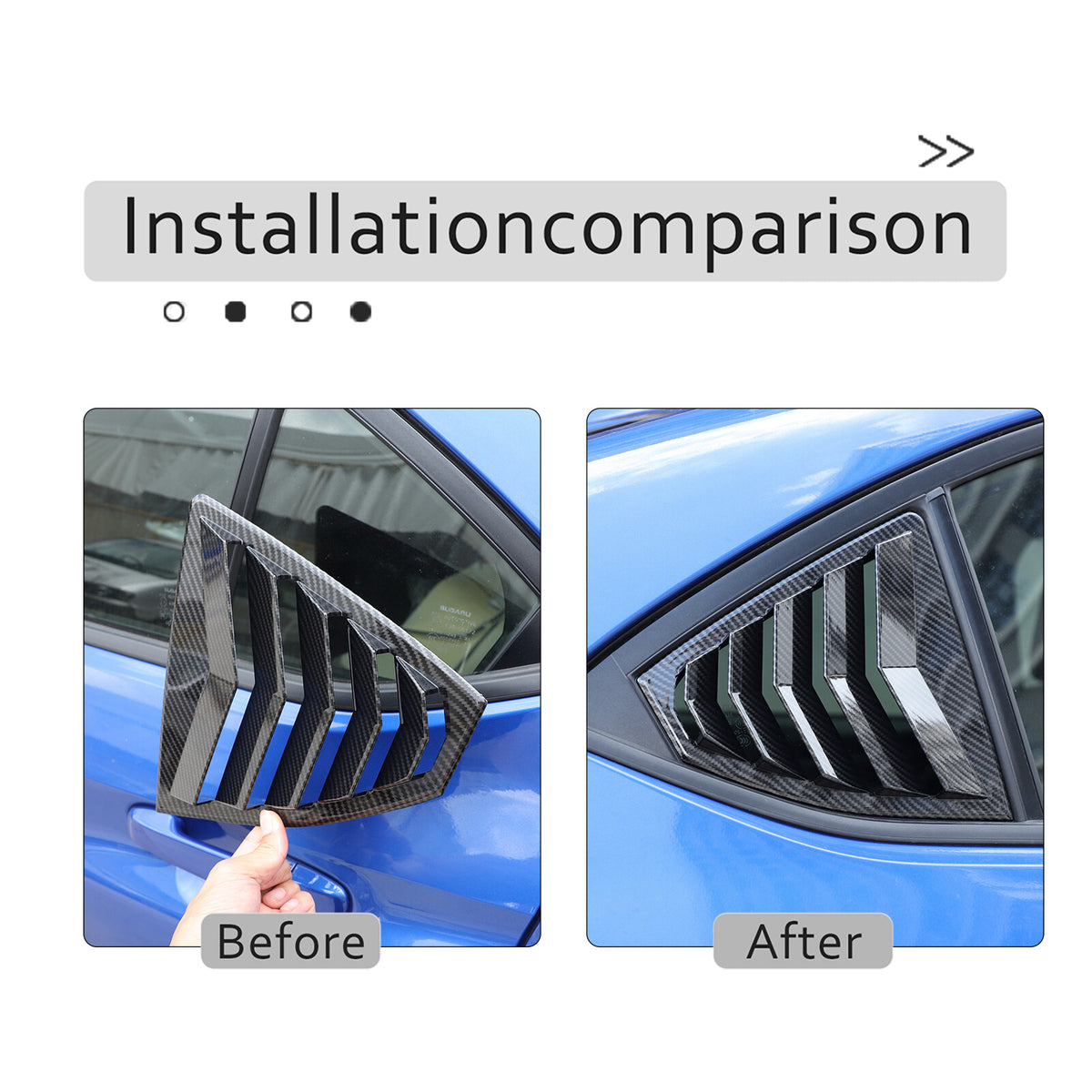 ABS Carbon Fiber Side Window Louver Shutter Cover For Subaru WRX 2022-2024 10
