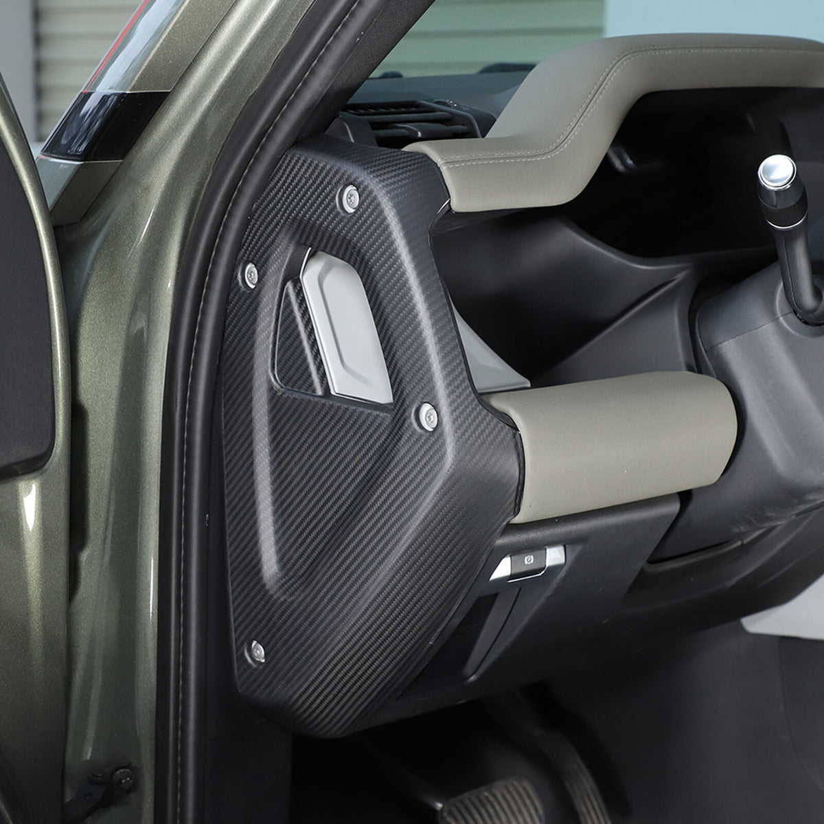 Matte Real Carbon Fiber Dashboard Sides Panel Trim For Land Rover Defender 20-23 12