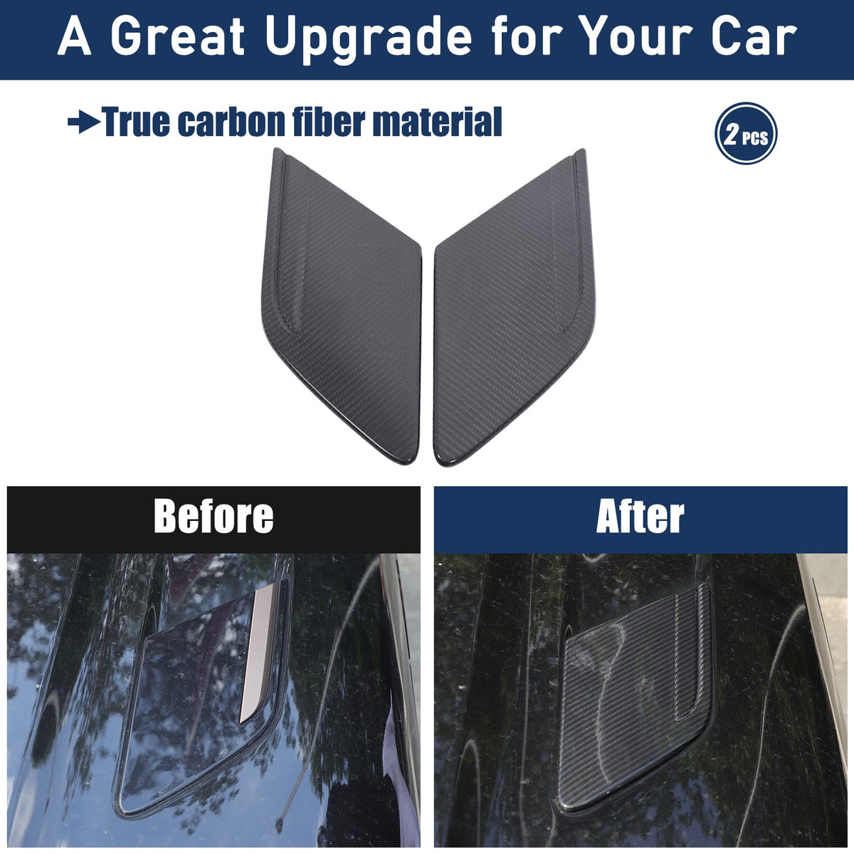 Real Carbon Fiber Hood Side Trim Cover Set for LR Range Rover Sport L461 2023+ 8