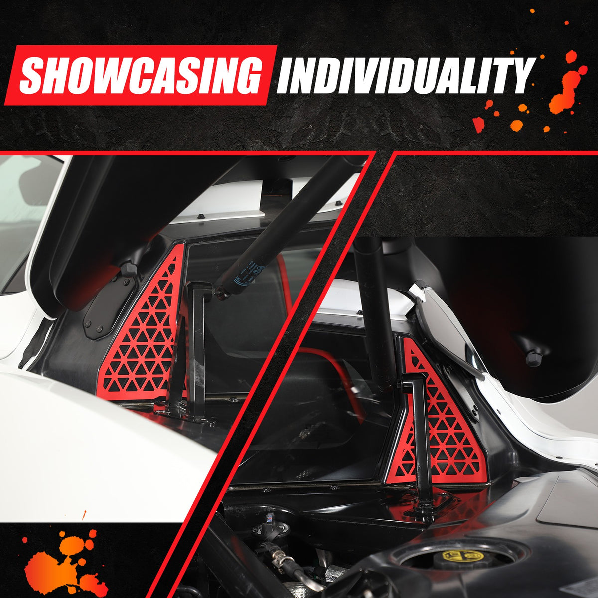 Red Alloy Front Bulkhead Engine Bay Decor Trim For Corvette C8 2020+ 11