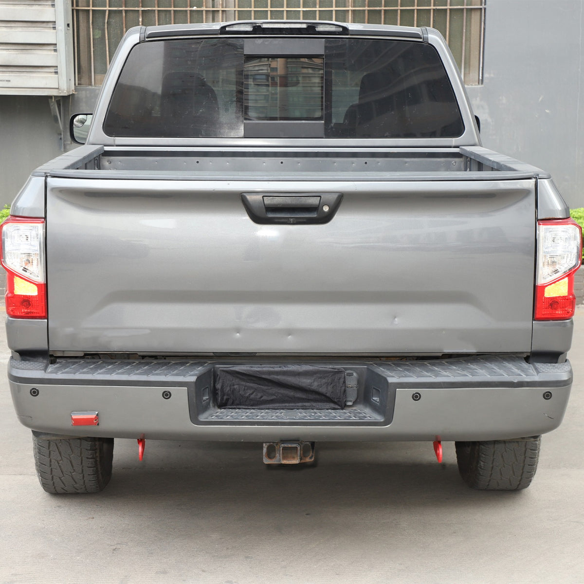 Red Steel Rear Bumper Left & Right Tow Hook Rescue For Nissan Titan 2016-23 7