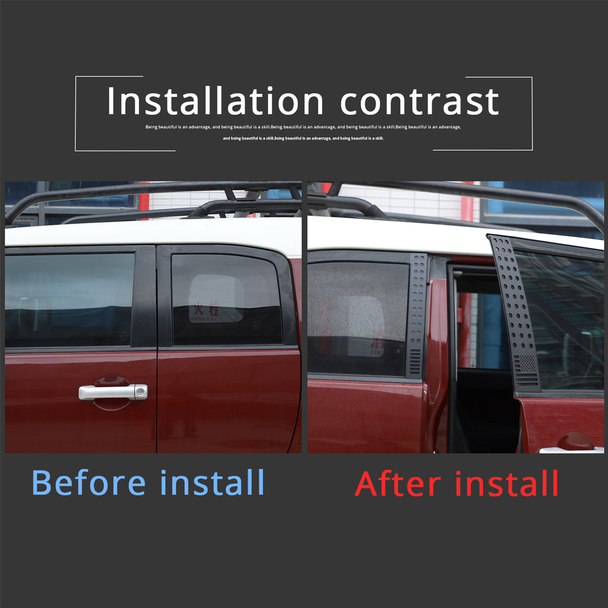 US Flag Alloy Window Center Pillar Trim Panel For Toyota FJ Cruiser 2007-21 11