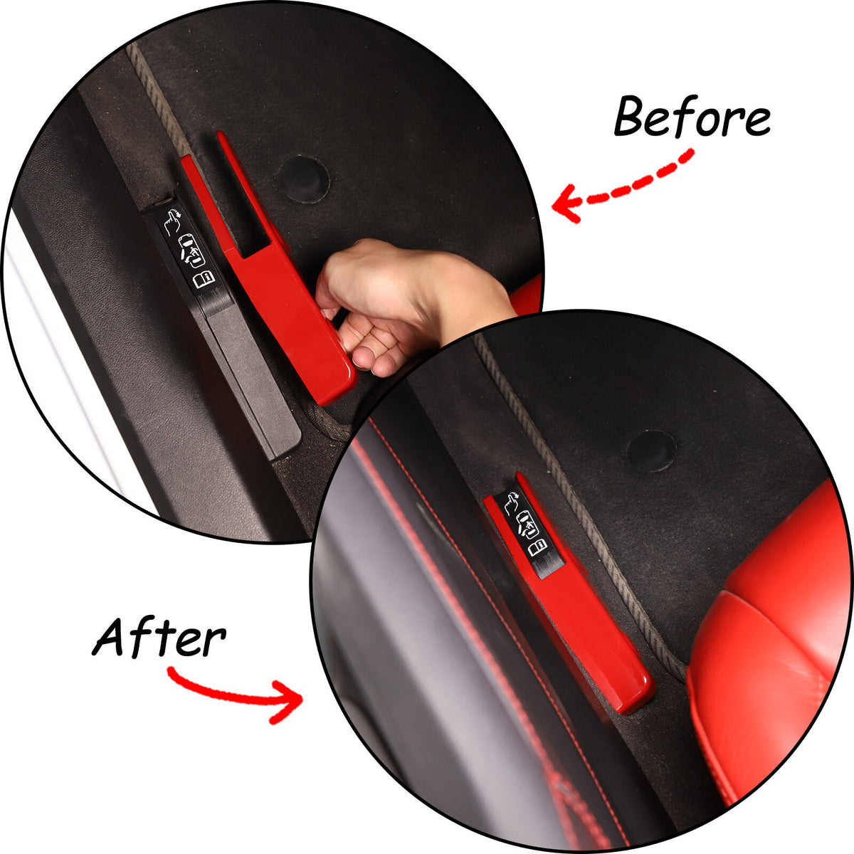 Red Full Interior Set Dash Panel Decor Cover Trim Kit For Corvette C8 2020-25 - Variants 6-10 20