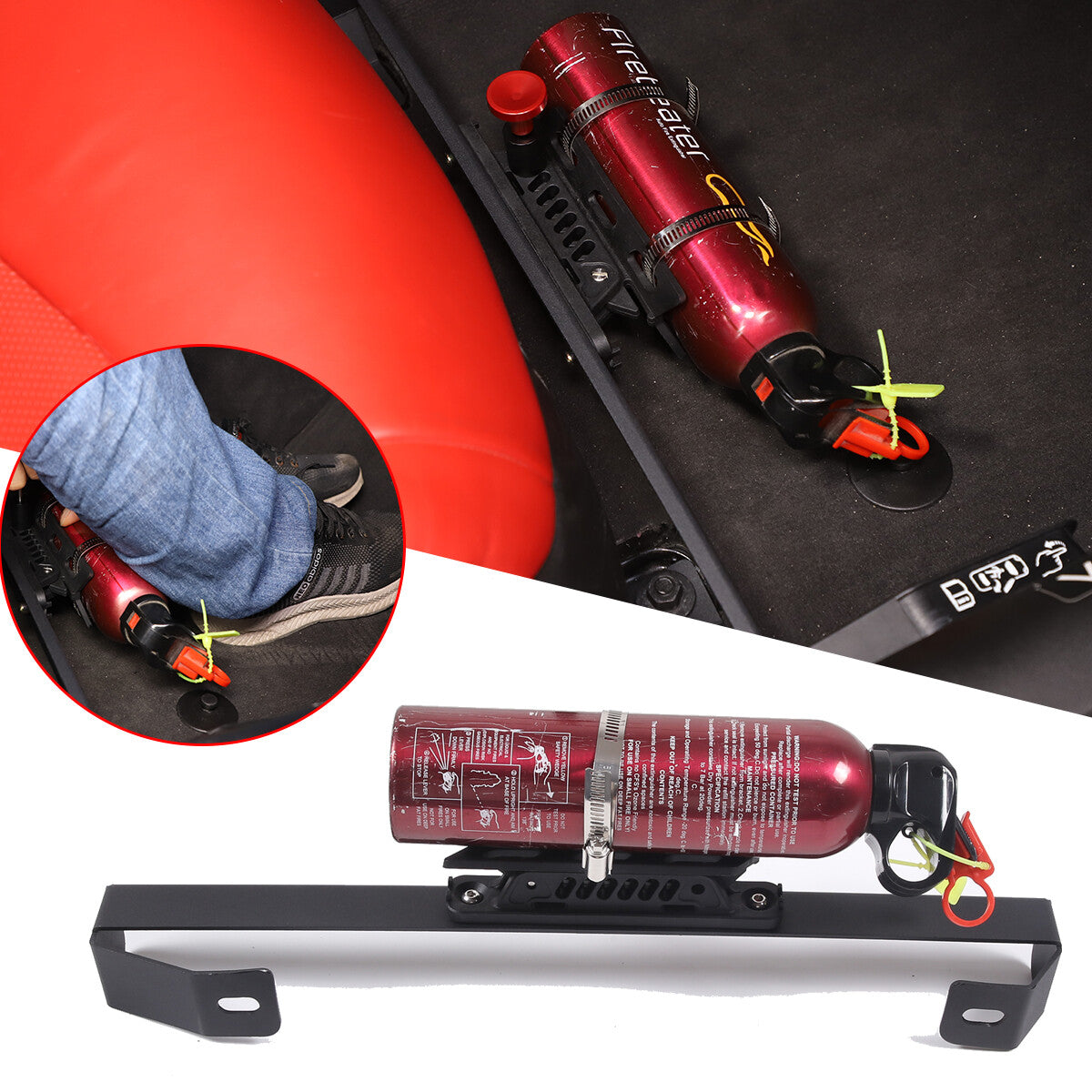 Copilot Seat Bottom Fire Extinguisher Storage Bracket For Corvette C8 2020-26 US 2