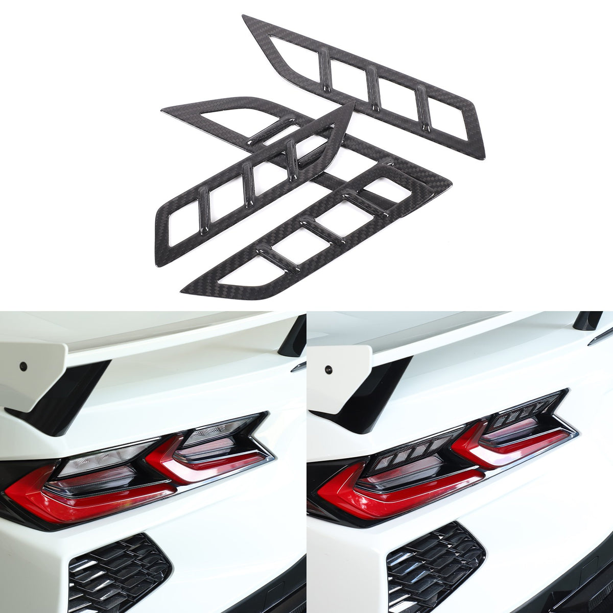 Real Carbon Fiber Reverse Light Protector Frame Trim For Corvette C8 2020+ 20