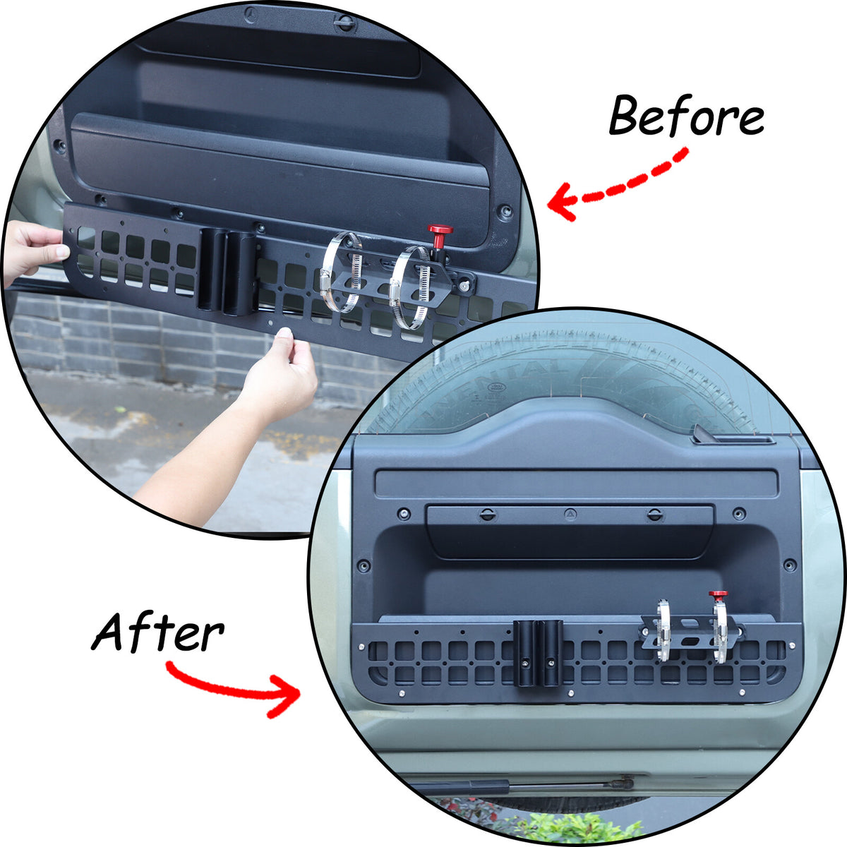 Black Alloy Cargo Box Trunk Rail Tool Mounting Bracket Fits LR Defender 2020-23 4