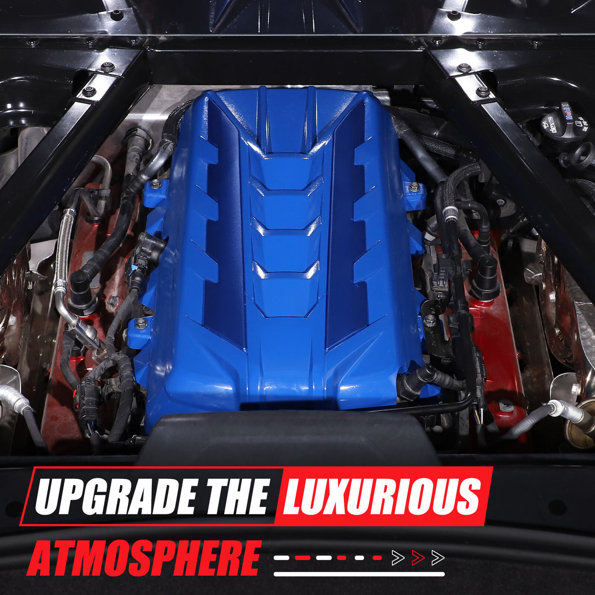 Blue Engine Bay Panel Cover Trim in Edge Blue For Corvette Coupe C8 2020-2026 11