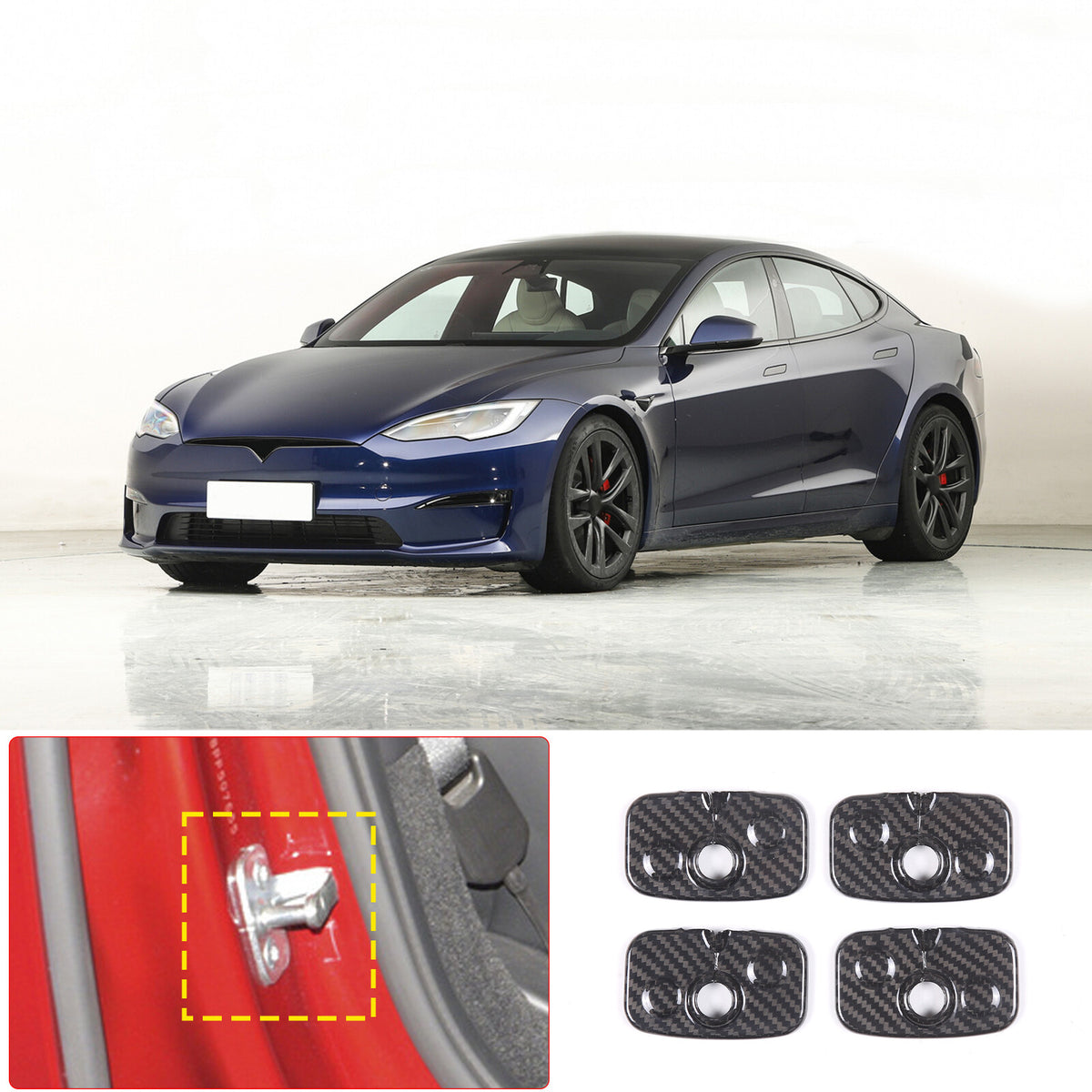 Real Dry Carbon Fiber Center Console Interior Trim Cover For Tesla Model S 23+ 75