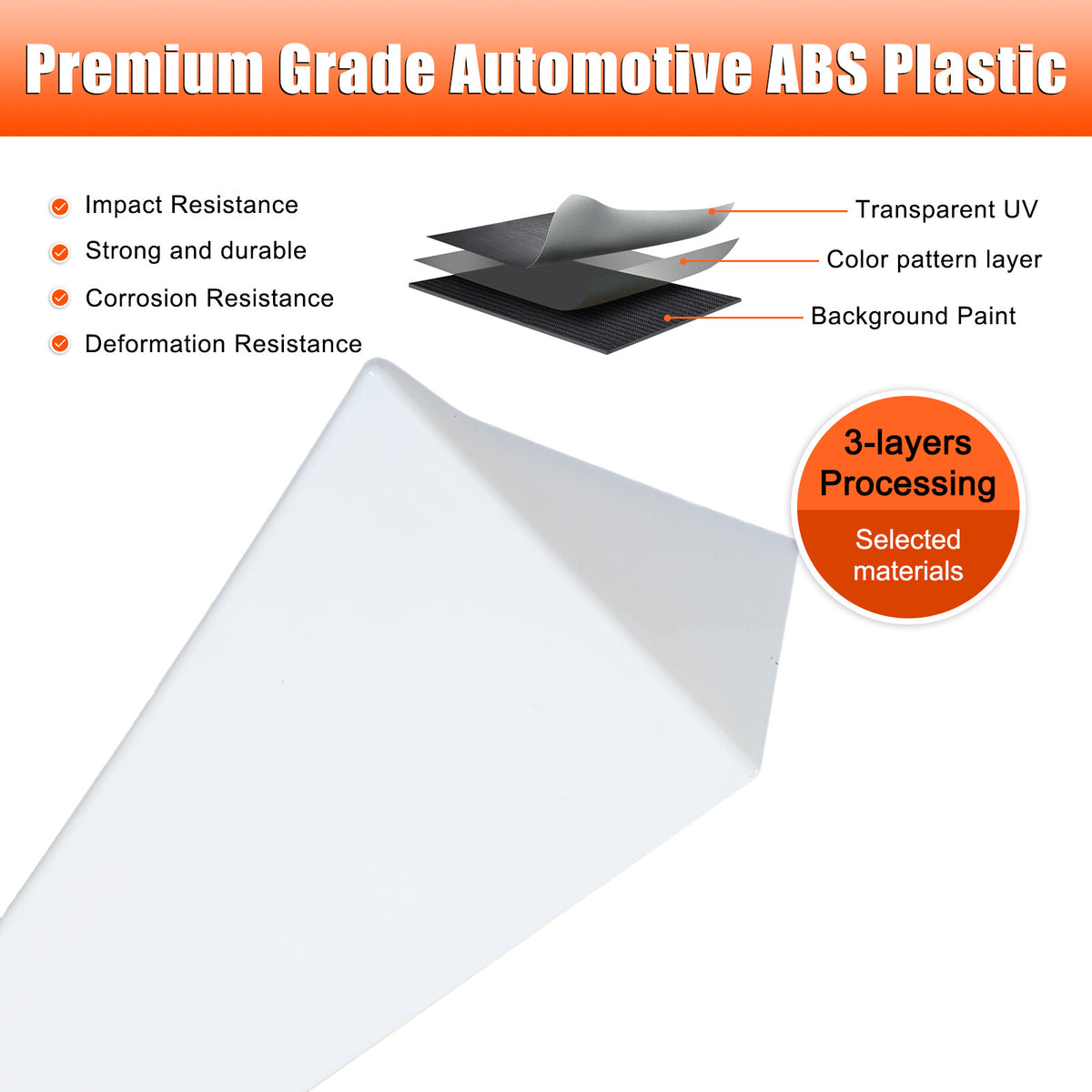 White ABS Rear Windshield Spoiler Trim Cover For Corvette C8 Coupe 2020+ 11