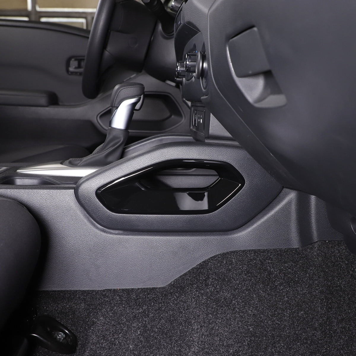 Glossy Black Center Console Side Armrest Frame Trim For Nissan Frontier 2022+ 1