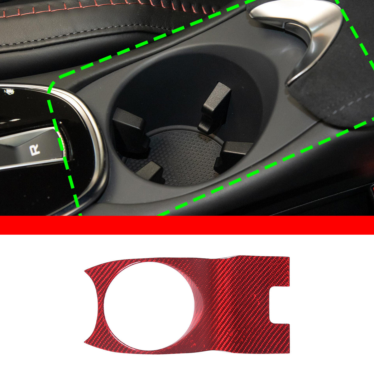 Real Carbon fiber Center Armrest Cup Holder Cover Trim For McLaren GT 19-22 9