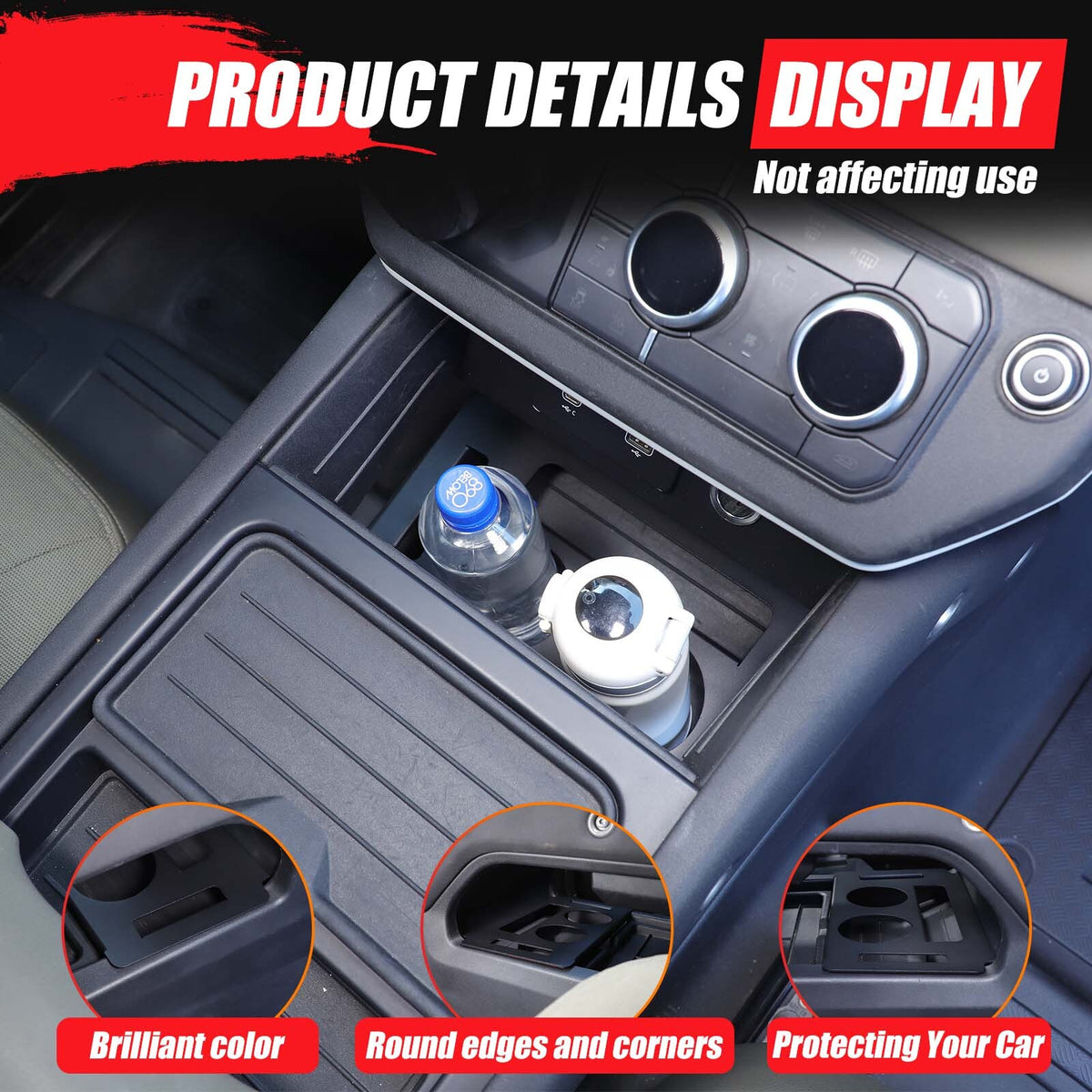 Alloy Lower Centre Console Cup holder Box For Land Rover Defender L663 20-24 US 18