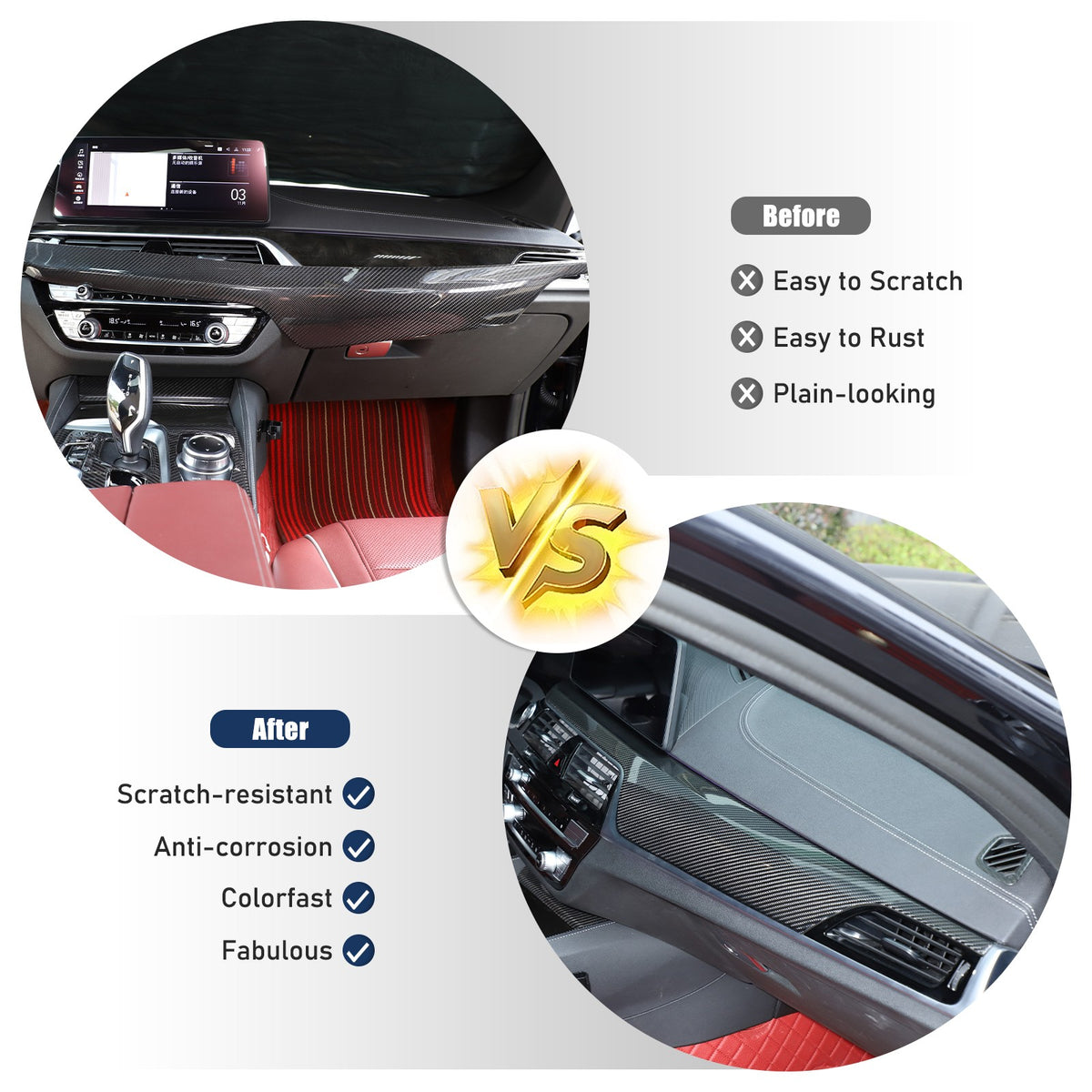 Real Dry Carbon Fiber Dashboard Trim For BMW 5 Series G30/G38 6 GT G32 2017-23 20
