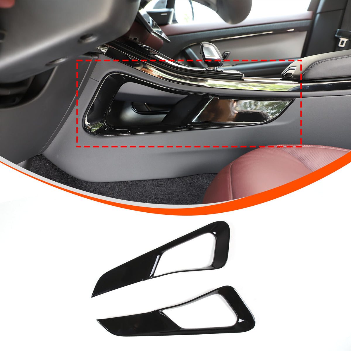 Glossy Black Center Console Gear Shift Strip Trim For Range Rover Sport 2023-24 16
