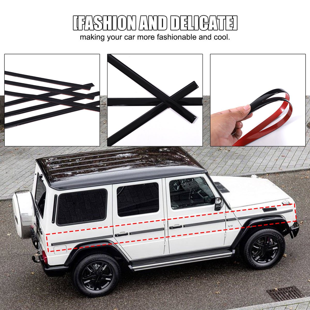 Piano Black Side Door Body Trim For Benz G Class W463 G350 G55 G63 2007-18 2