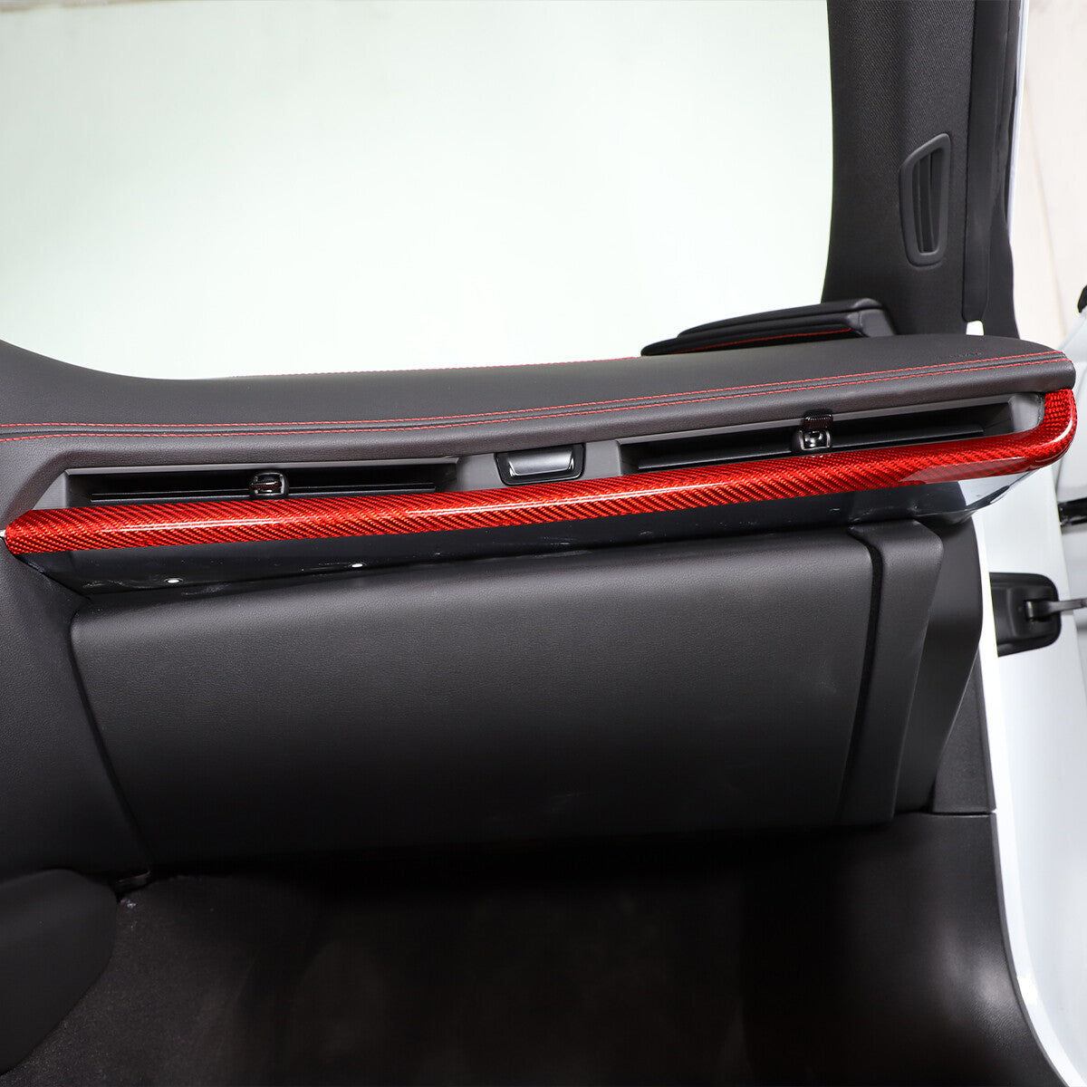 Red Real Carbon Fiber Full Interior Set Decor Trim Kit for Corvette C8 20-25 - Styles 1-5 27