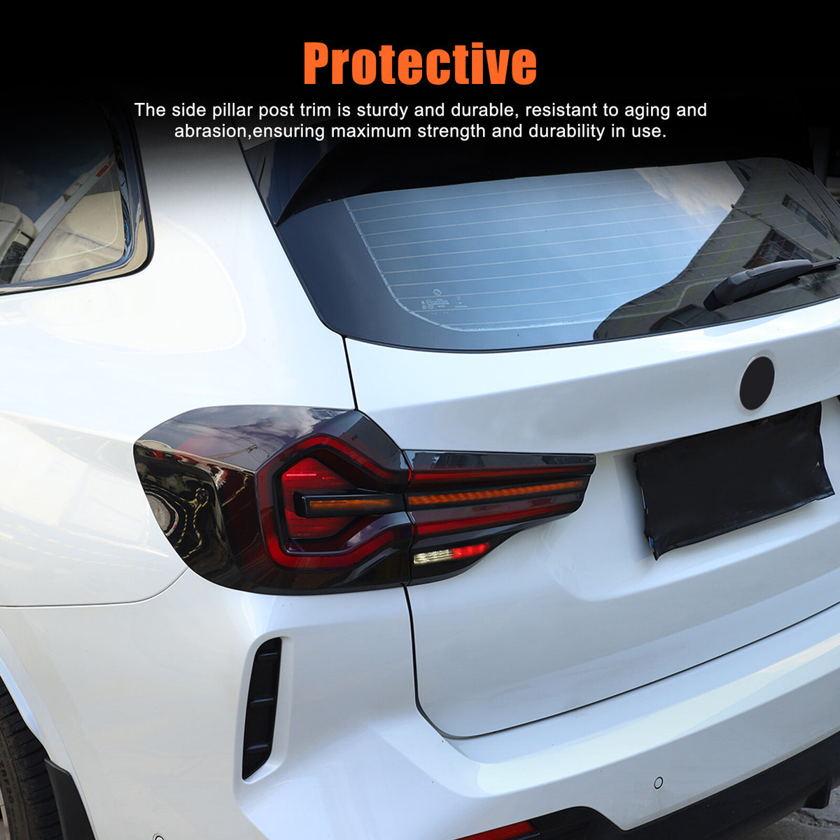 Smoked Black Rear Tail Light Guard Decor Cover Trim Bezels For BMW X3 G01 22-24 19