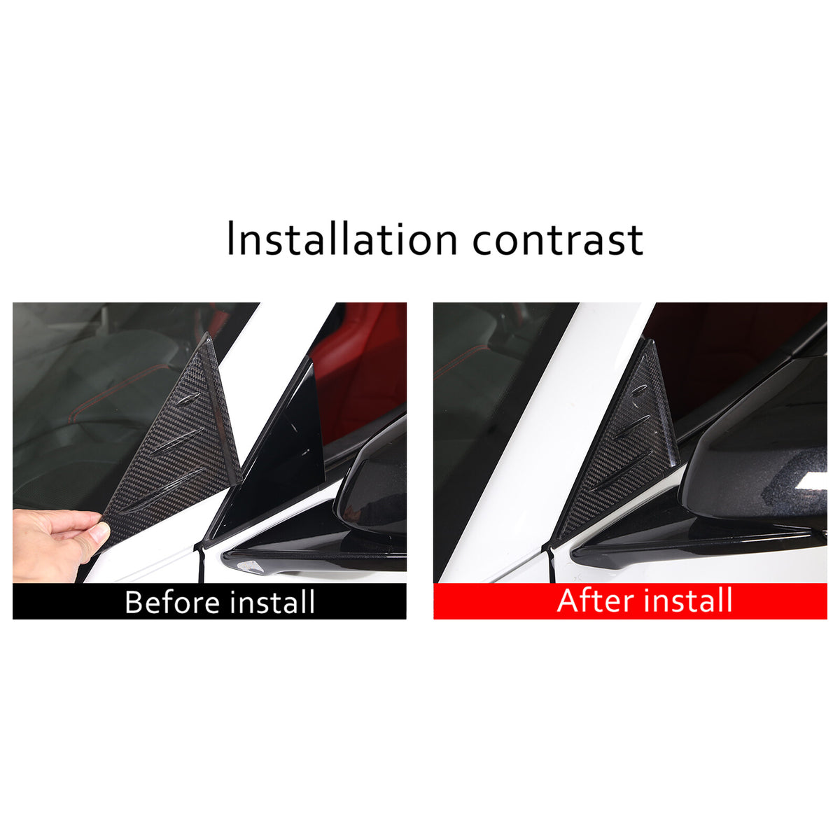 Real Carbon fiber anti-wind buffeting deflector For Corvette C8 Stingray Z06 Z51 4