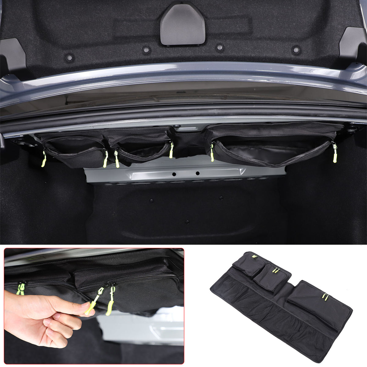 Black Rear Trunk Hanging Storage Bag Organizer For BMW 5 Series G60 i5 2024+ 2