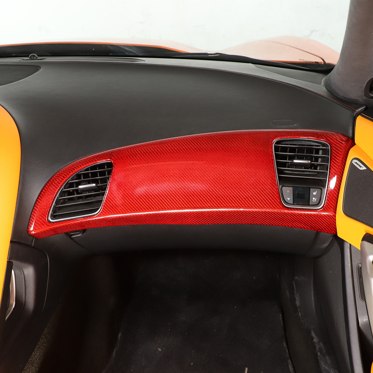 Red Real Carbon Fiber Interior Center Full Trim Set Kit For Corvette C7 2014-19 - Variants 11-13 4