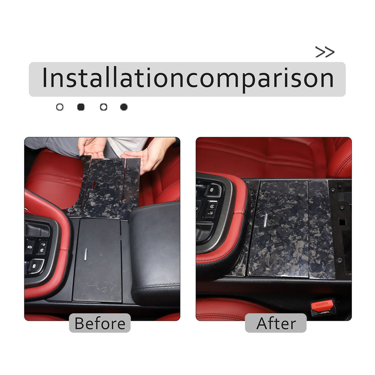 Forged Carbon Fiber Center Cup Holder Panel Trim For Jaguar F-TYPE 2013-2024 5