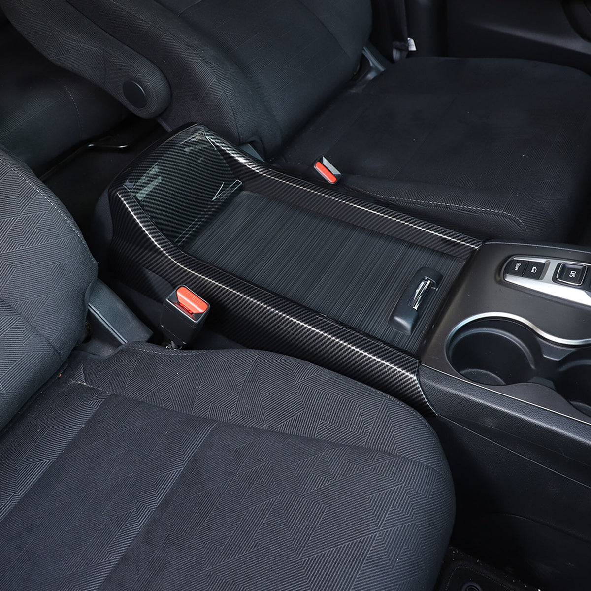 Carbon Fiber Center Console Armrest Box Side Panel Trim for Honda Pilot 16-22 2