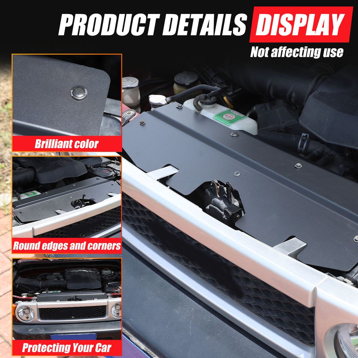Engine Hood Cabin Cover Radiator Cooling Plate For Toyota FJ Cruiser 07-21 US 8