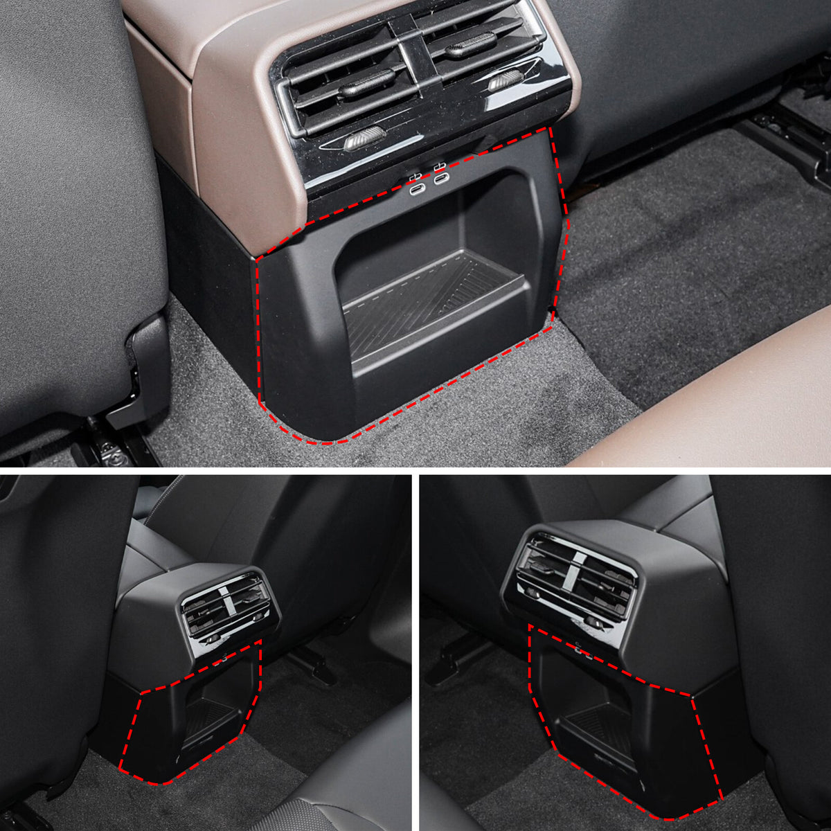 Carbon ABS Interior Rear Air Vent Anti-Kick Panel Trim For BMW 5 Series G60 24+ 7