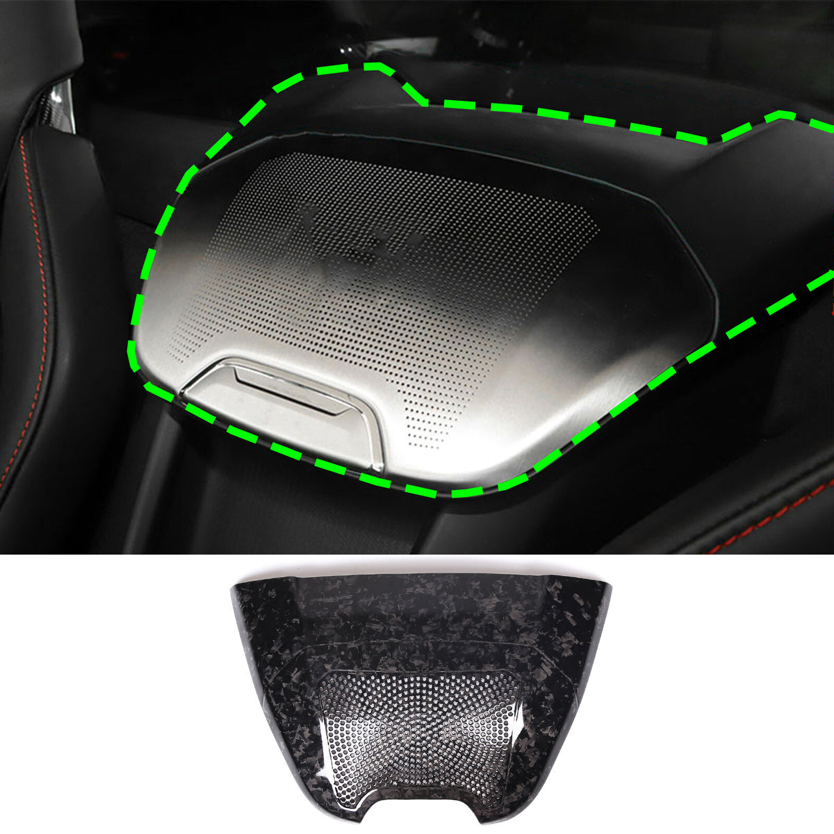 Forged Carbon Fiber Rear Charger Speaker Cover Trim For Corvette C8 Convertible 8