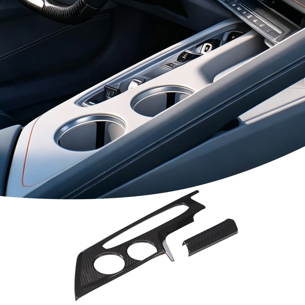 Carbon Fiber ABS Center Console Shift Panel Trim Set For Corvette C8 2026+ 36
