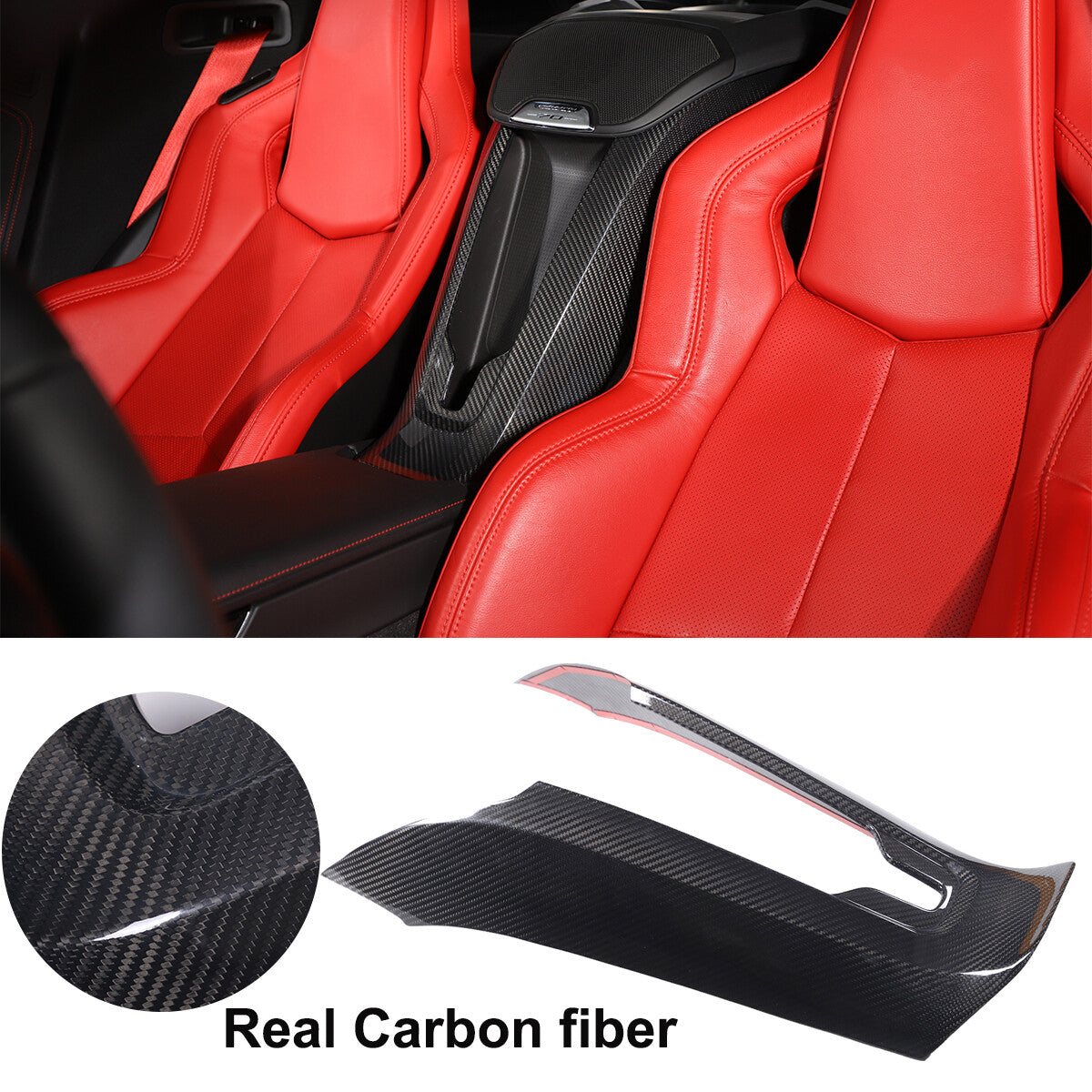 Real Carbon Fiber Interior Trim Cover For C8 Corvette Stingray Z51 Z06 Z07 20-25 10