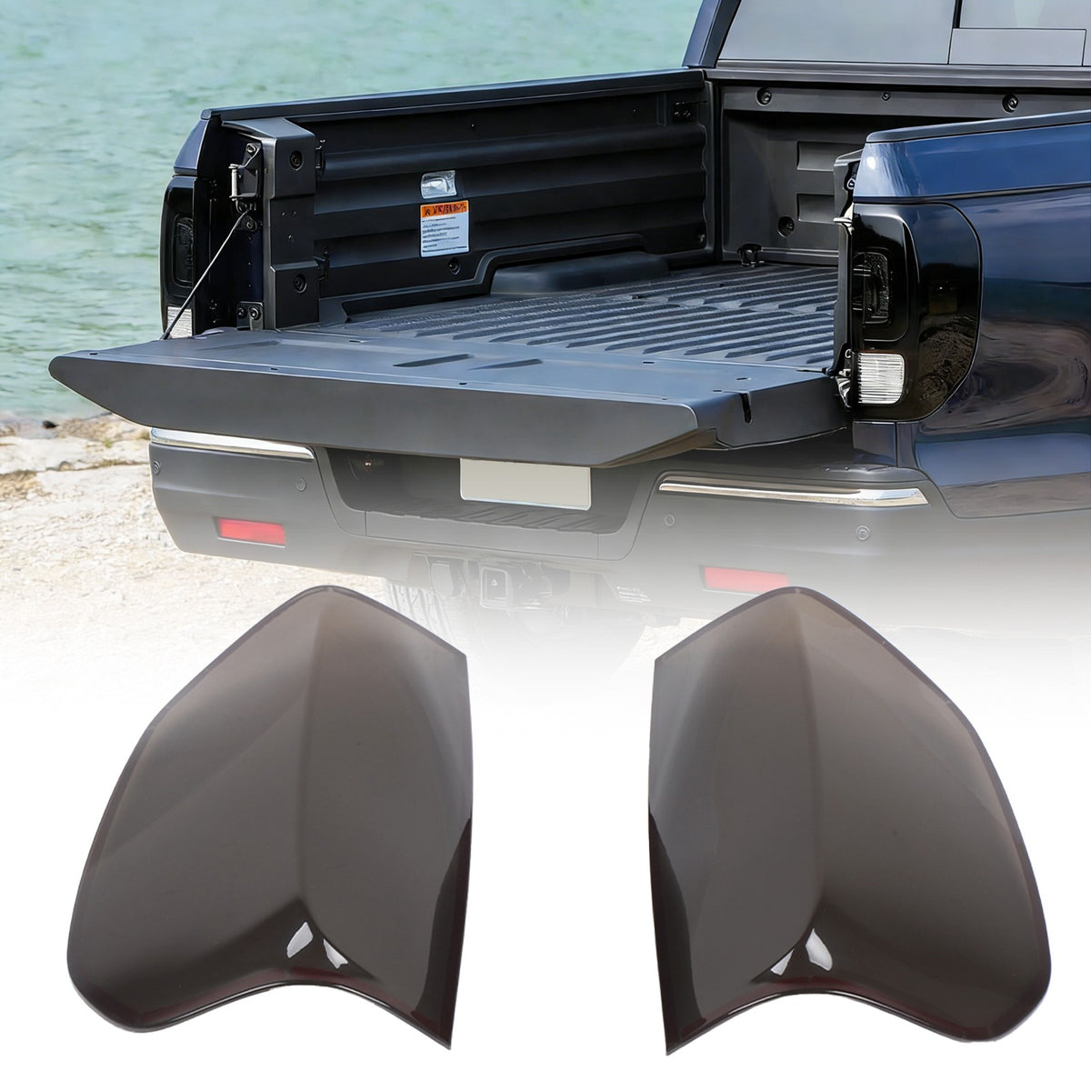 Transparent Gray Smoked Tail Light Cover Trim For Honda Ridgeline 2017+ US 15