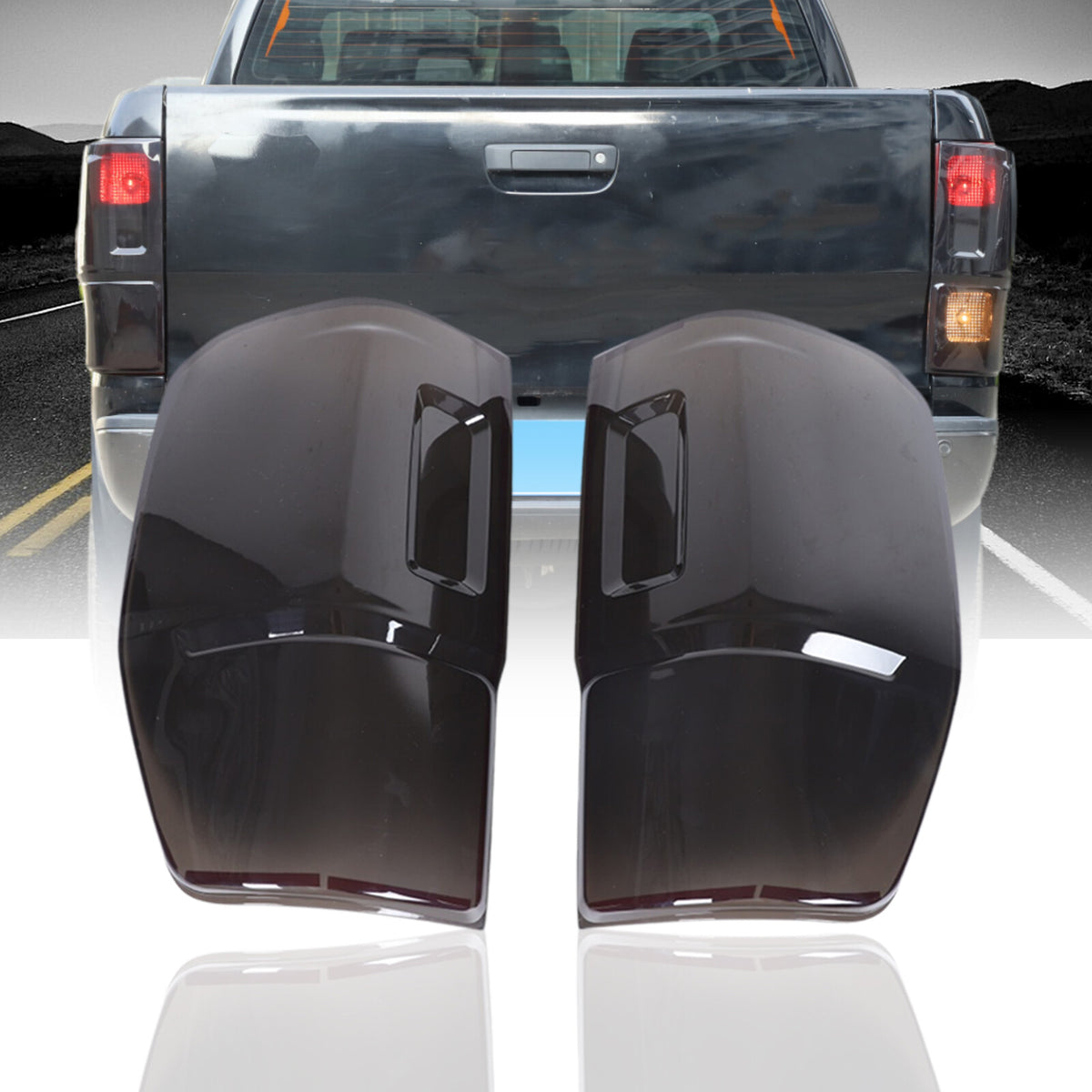 Smoked Black Rear Tail Light Guard Cover Trim For Ford Ranger T7 T8 2015-2022 US 2