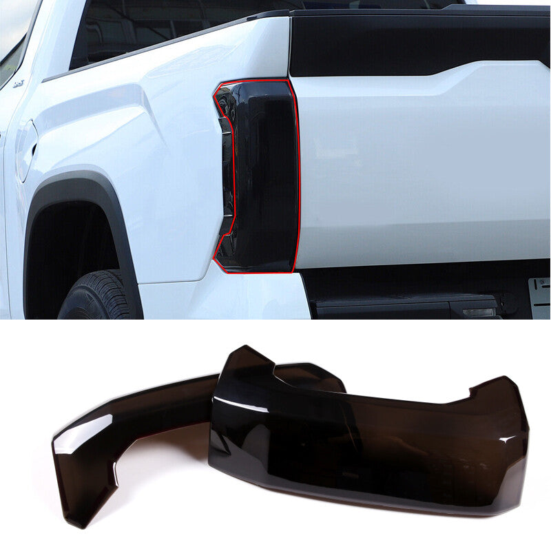 Smoked Black Rear Tail Light Lamp Guard Cover Trim For Toyota Tundra 2022-2026 2