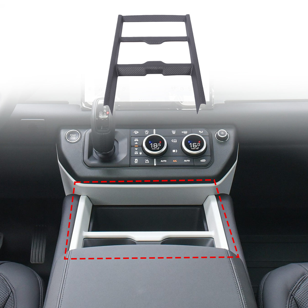 Matte Real Carbon Fiber Center Console Gear Shift Trim For LR Defender L663 25+ 1