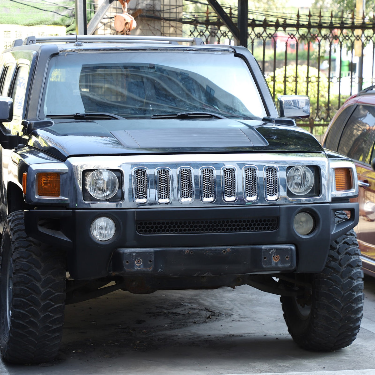 ABS Silver Front Grille Insect Screen Cover For Hummer H3 2005-2009 16