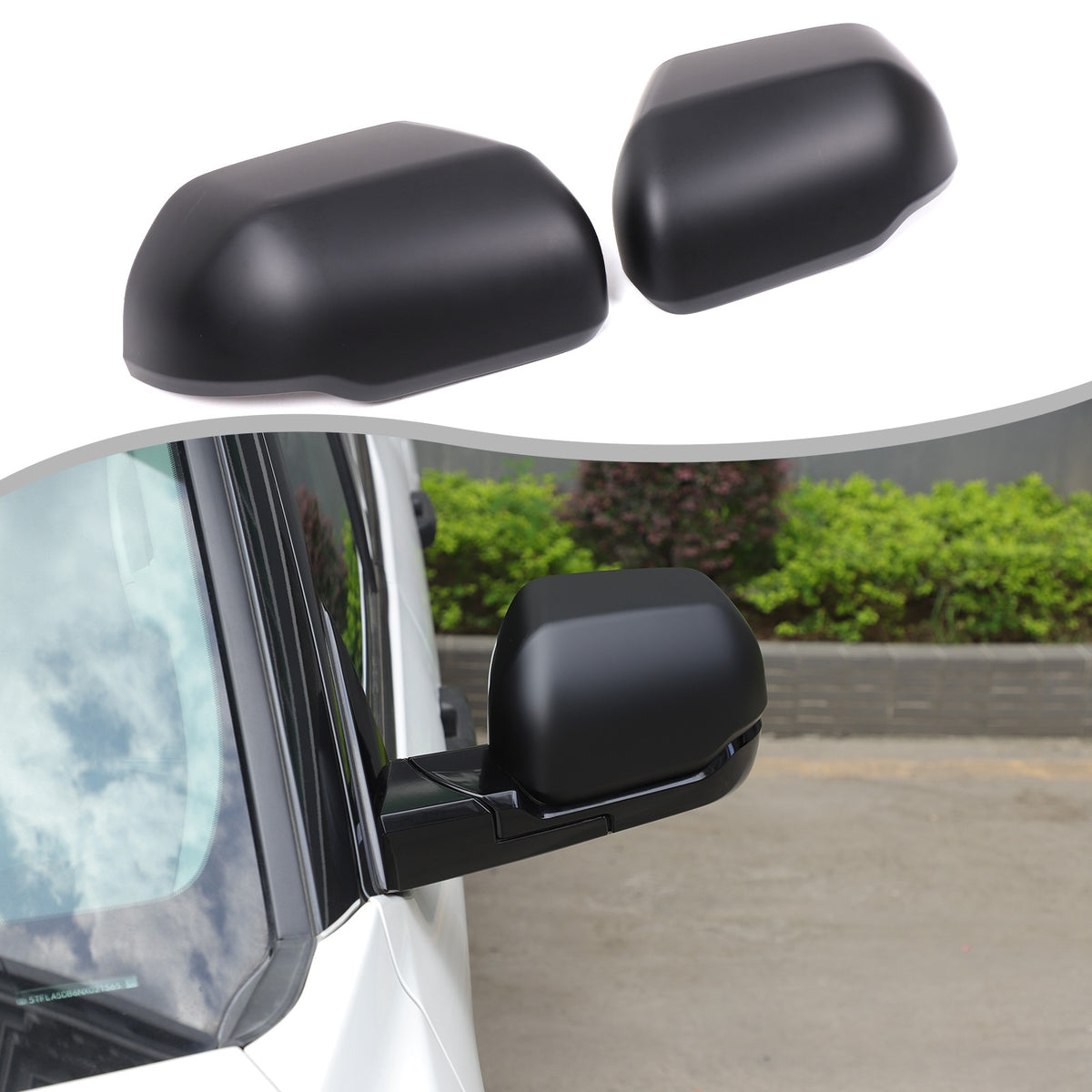 Matte Black Exterior Rearview Mirror Cover Trim For Toyota Tundra/Sequoia 2022+ 8