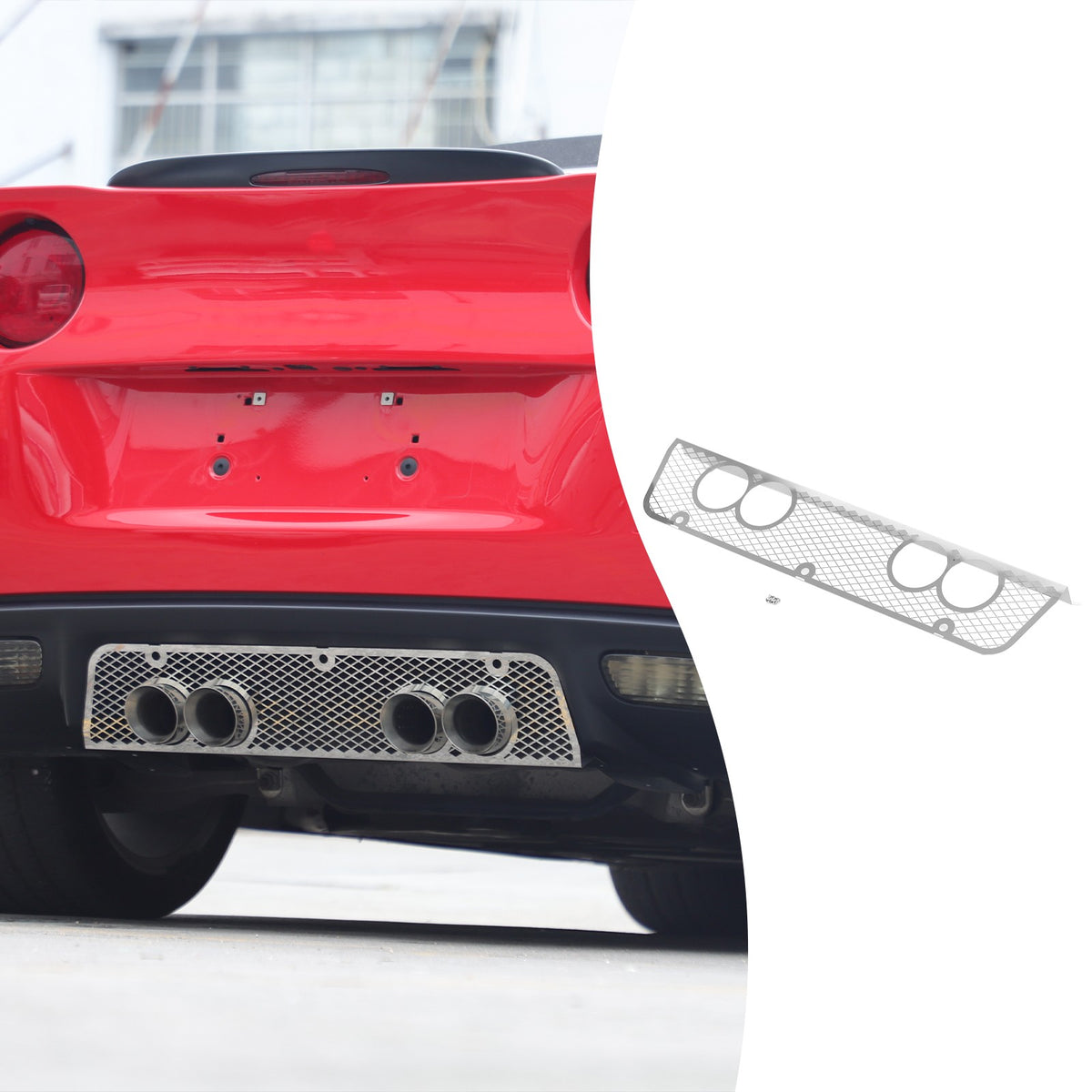 Honeycomb Stainless Steel Exhaust Heat Shield Guard Trim For Corvette C6 2005-13 21