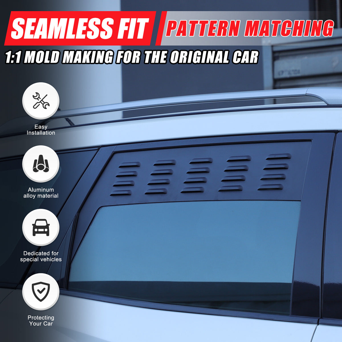 Rear Door Window Louver Air Vent Panel Trim Cover For Nissan Pathfinder 2013-18 12