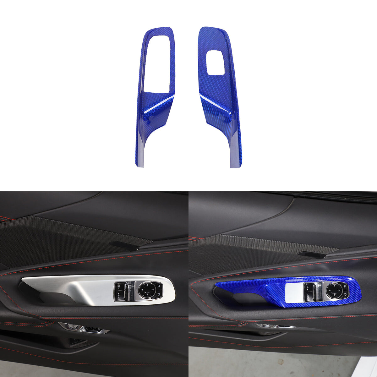 Blue Real Carbon Fiber Full Interior Set Decor Trim Kit for Corvette C8 20-25 - Variants 11-15 69