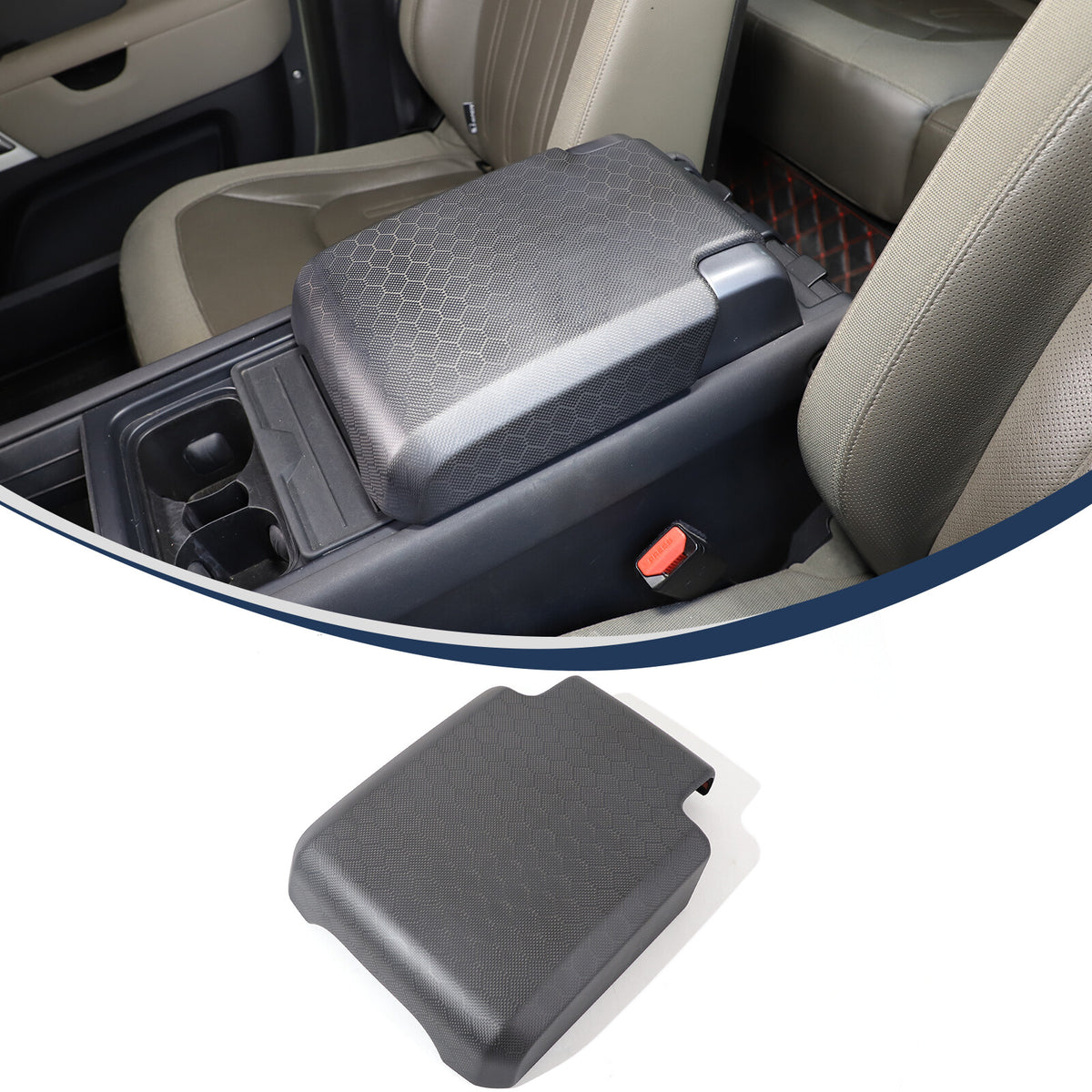 Matte Honeycomb Carbon Fiber Storage Armrest Cover For Land Rover Defender 2020+ 3
