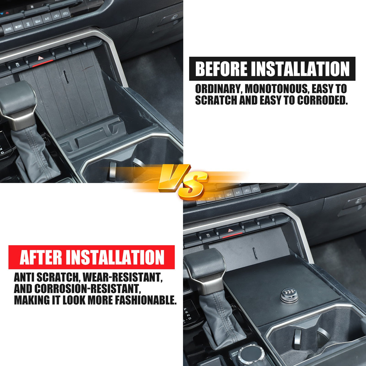 Aluminum Center Console Storage Slot Lock Box Tray For Toyota Tundra/Sequoia 22+ 22