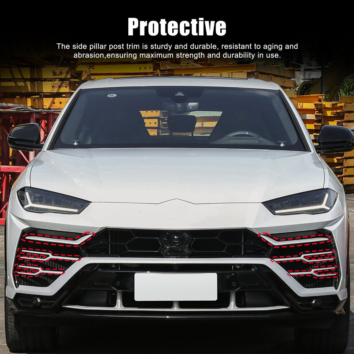 Matte Real Carbon Fiber Front Grille Bumper Trim For Lamborghini URUS 2018-2021 14
