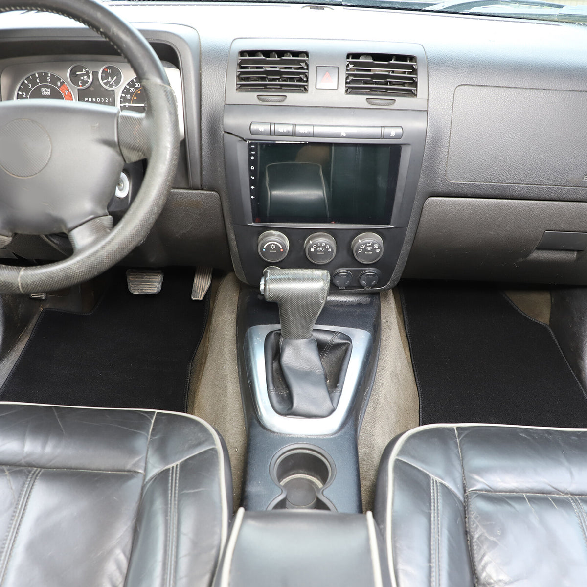 Black Car Floor Mats Cargo Carpets Foot Pads For Hummer H3 2005-2009 13
