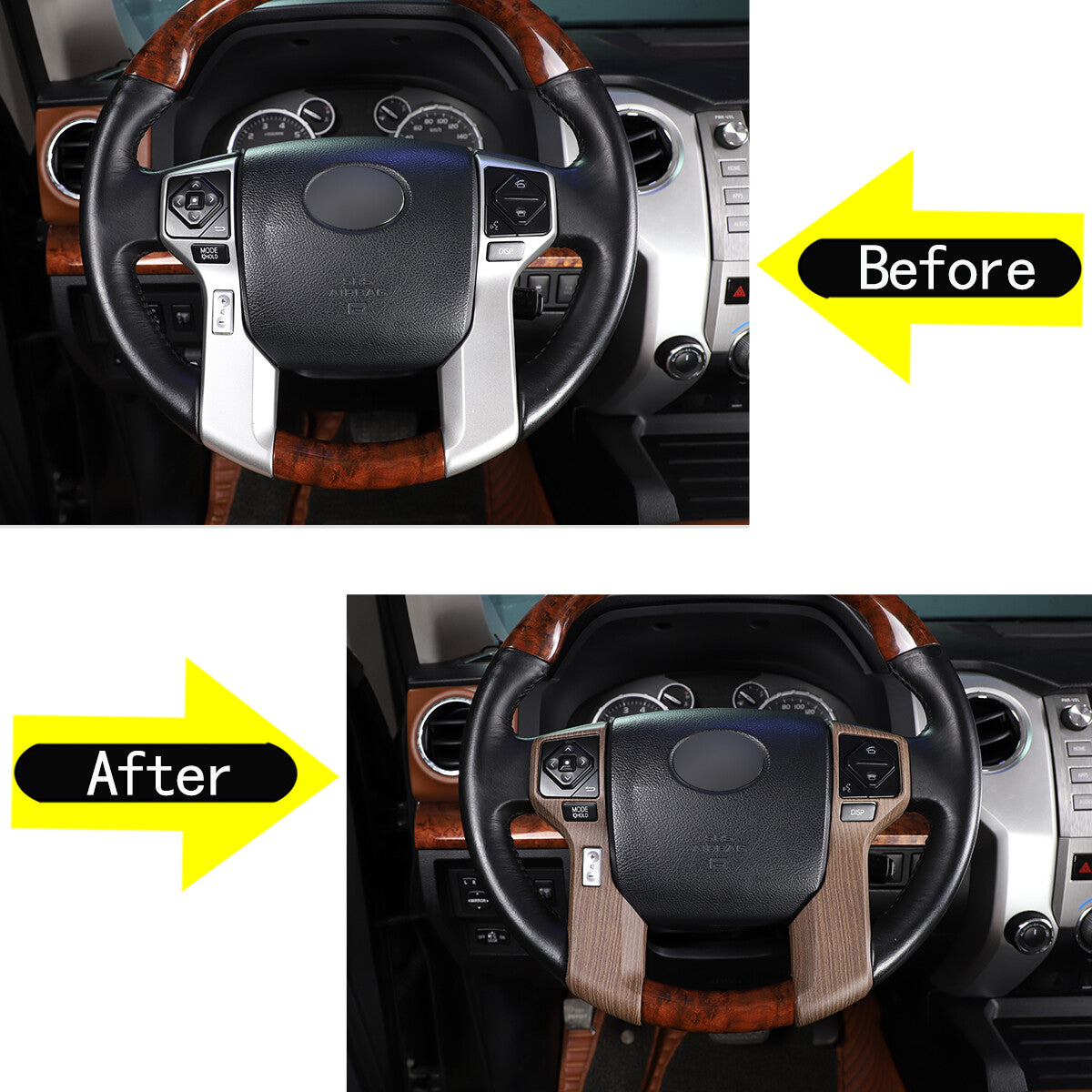 Wood Grain Interior Center Console Cover Trim For Toyota Tacoma 2016-2023 82