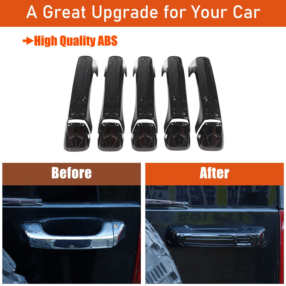 ABS Door + Tailgate Handle Cover Trim Bezel For Hummer H3 2005-2009 US 19