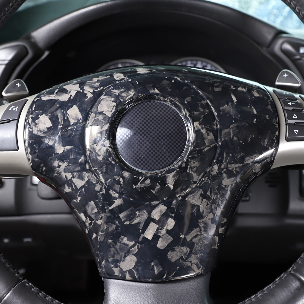 Forged Real Carbon fiber Center Steering wheel trim cover For Corvette C6 05-13 6