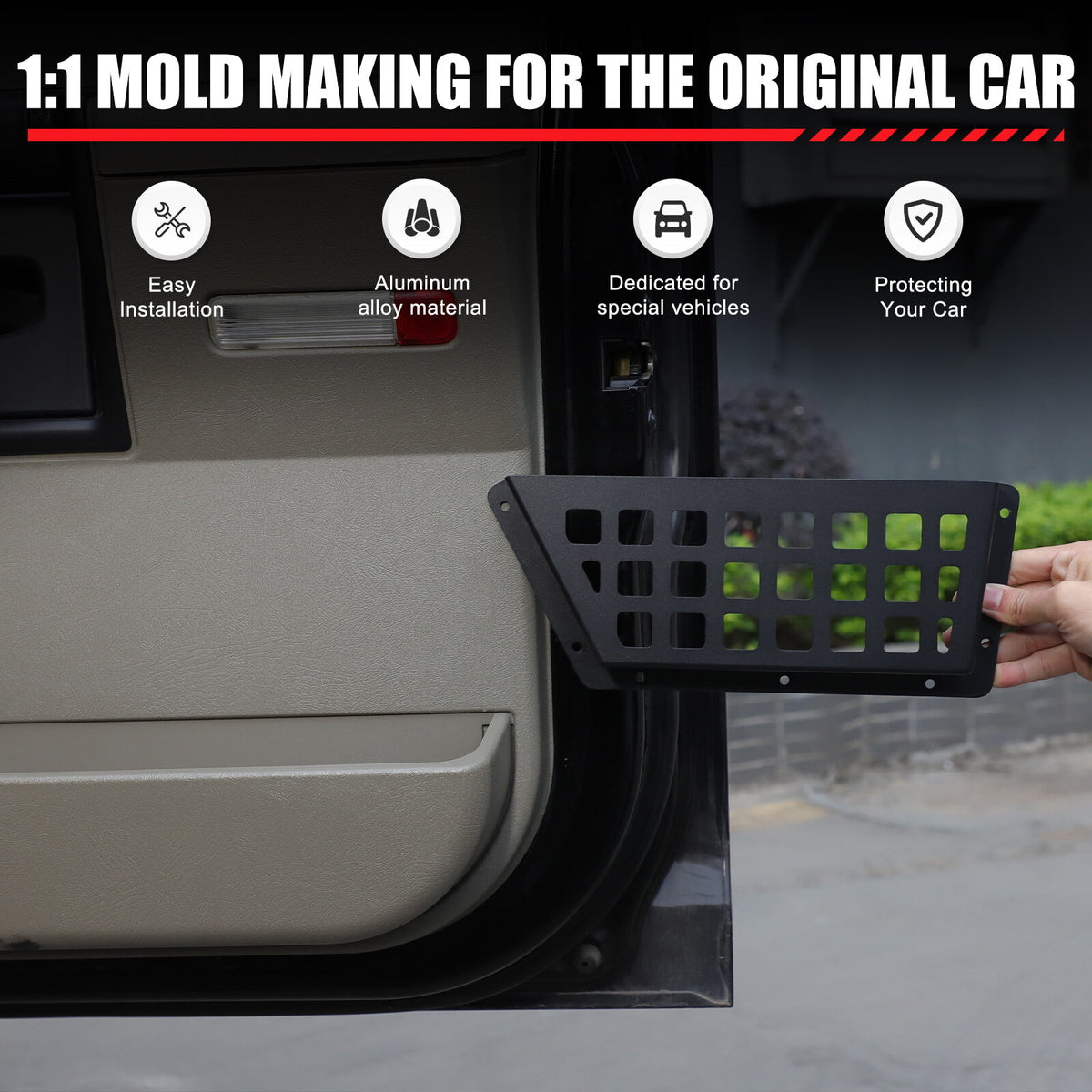 Aluminum Car Rear Door Pocket Storage Box Organizer For Hummer H2 2003-2009 4