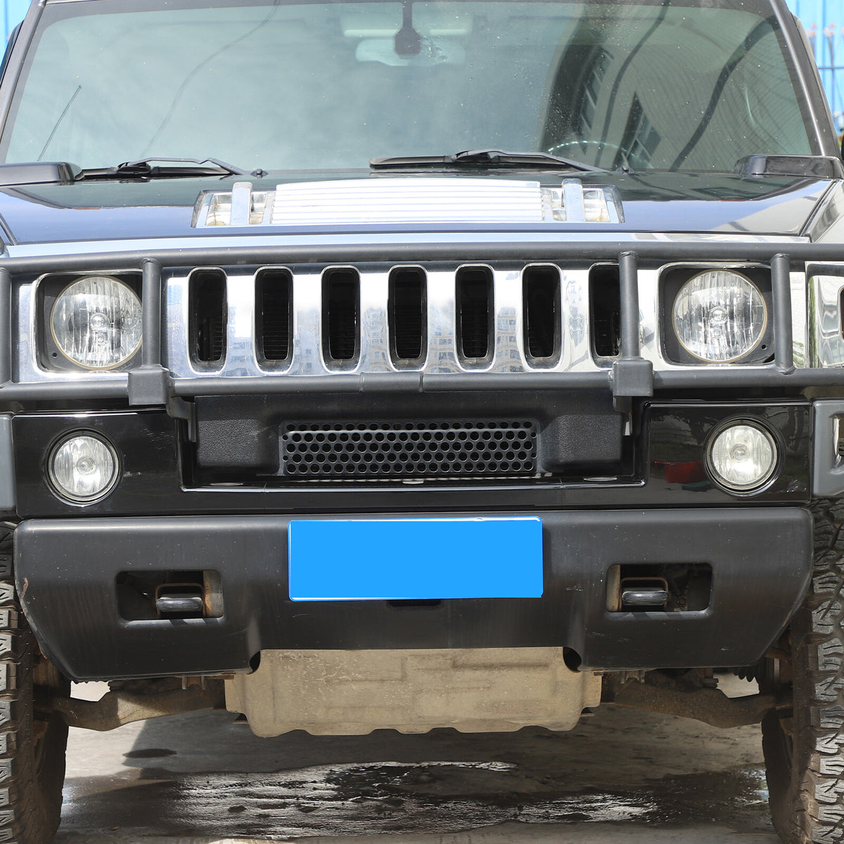 Replace Glossy Piano Black Front Bumper Lower Trim Cover For Hummer H2 2003-2009 11