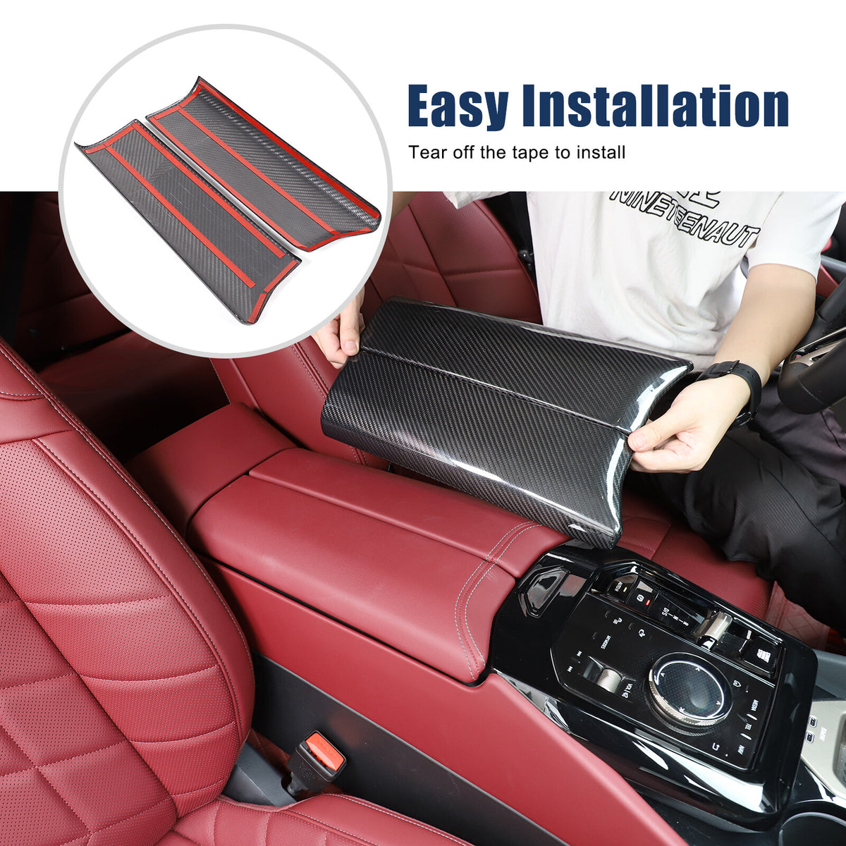 Real Carbon Fiber Center Console Armrest Box Cover Trim For BMW 5 Series G60 24+ 18